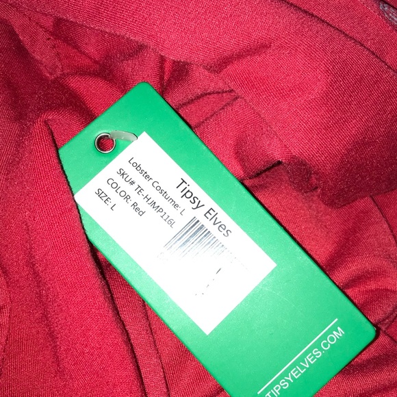 Tipsy Elves Hooded Unisex One Piece Red Lobster Costume With Oversized Claws NWT - Picture 6 of 9